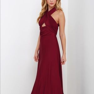 Maroon Wrap Maxi Dress
